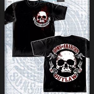 SONS OF ANARCHY OUTLAW SKULL Men's T-shirt X-Large